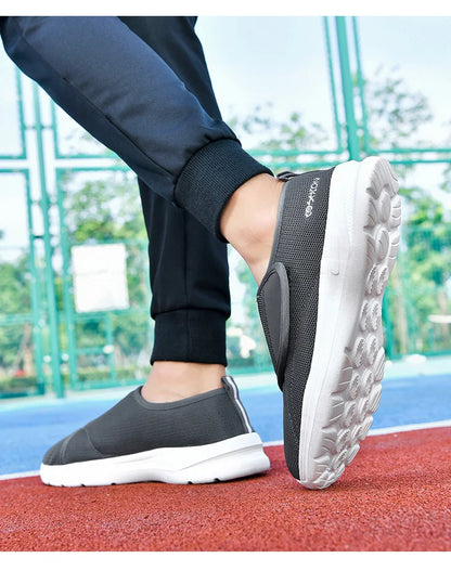 Diabetic Shoes for Men Wide Width Walking Shoes Slip-On Orthopedic Shoes for Swollen Feet Foot Pain Relief Cushion Sneakers