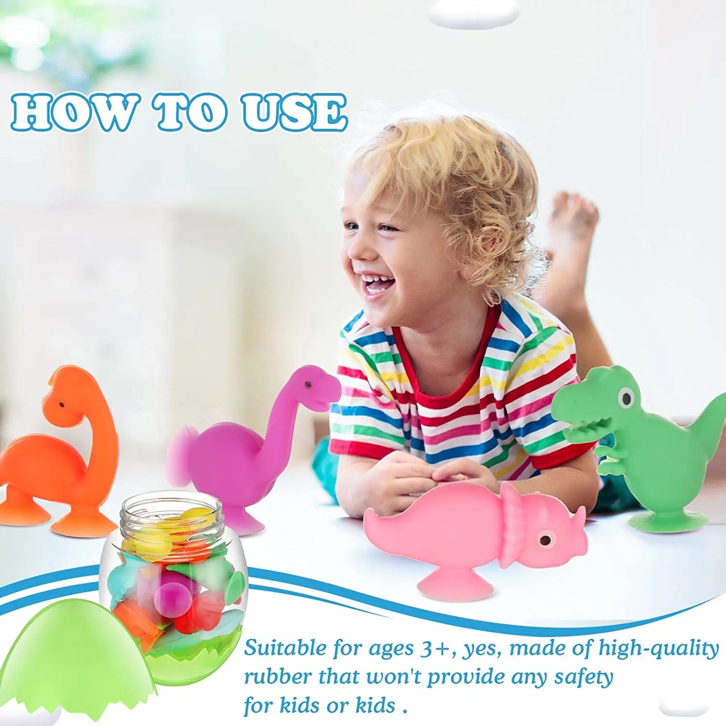 Baby Bath Toys Bathroom Suction Cup Set Soft Animal Dinosaur Building Blocks Children Funny Toy Parent-child Interactive Game