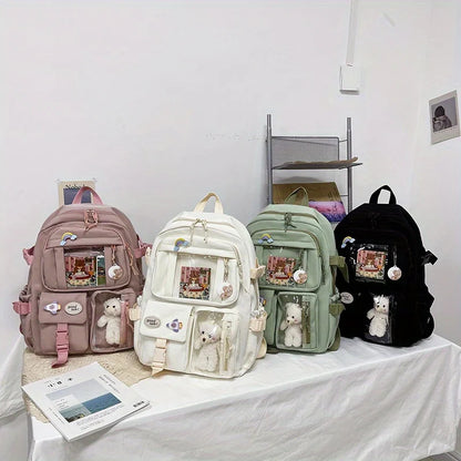 Large Capacity High School Student Backpack Female Korean Schoolbag Junior High School Student Girl Backpack