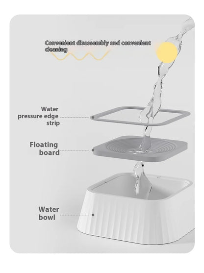 Pet Water Fountain with Floating Plates No Spill Dog Water Bowl Clean Drinking Slow Feeder Anti-splash Pet for Dogs for Pet