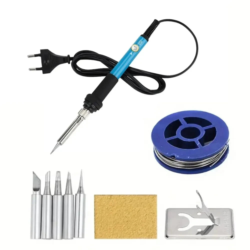 New Electric Soldering Iron 60W Adjustable Temperature Replaceable Soldering Iron Head Soldering Iron Pen Welding Kit