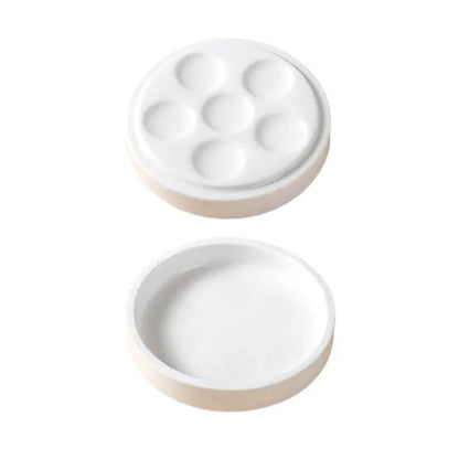 6 Wells Ceramic Artist Paint Palette Watercolor Mixing Tray Paint Tray Rectangle Shape Gouache Ceramic Palette Art Supplies