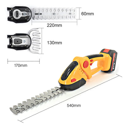 2 in 1 Cordless Handheld Hedge Trimmer Rechargeable Electric Trimmer Garden