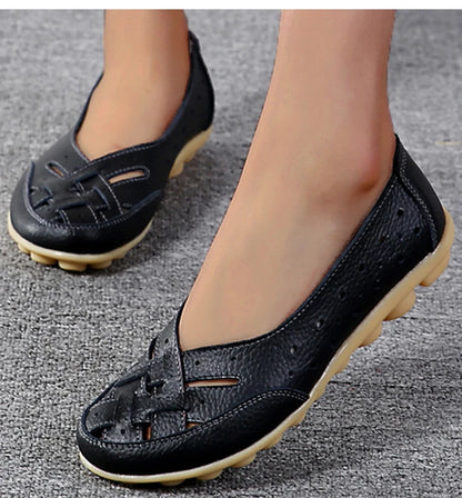 Shoes Women  2025 Soft Leather Shoes White Women's Loafer Slip On Flats Zapatos De Mujer Flat Shoes Women Casual Footwear Female