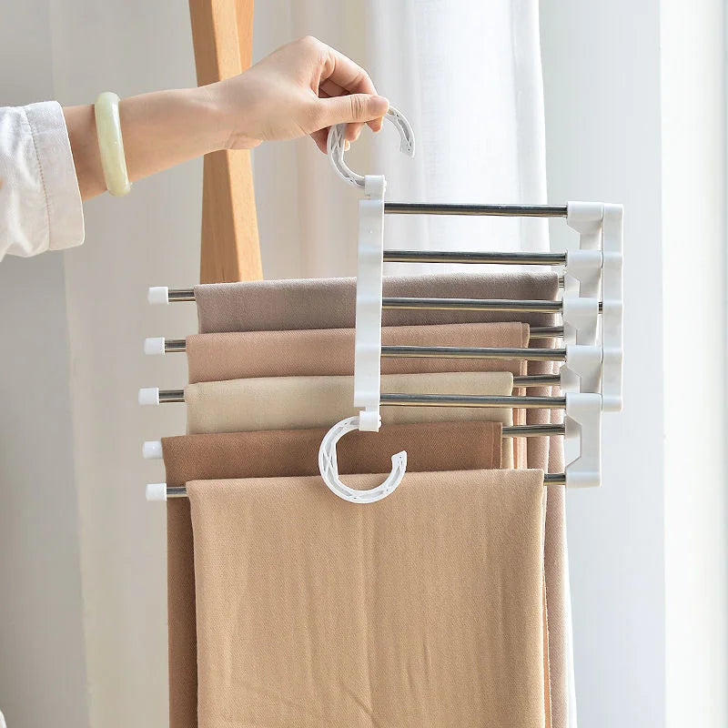 Multifunctional Pants Hanger Clothes Organizer Adjustable Pant Storage Rack Closet Organizer Trouser Hanger Home Organization