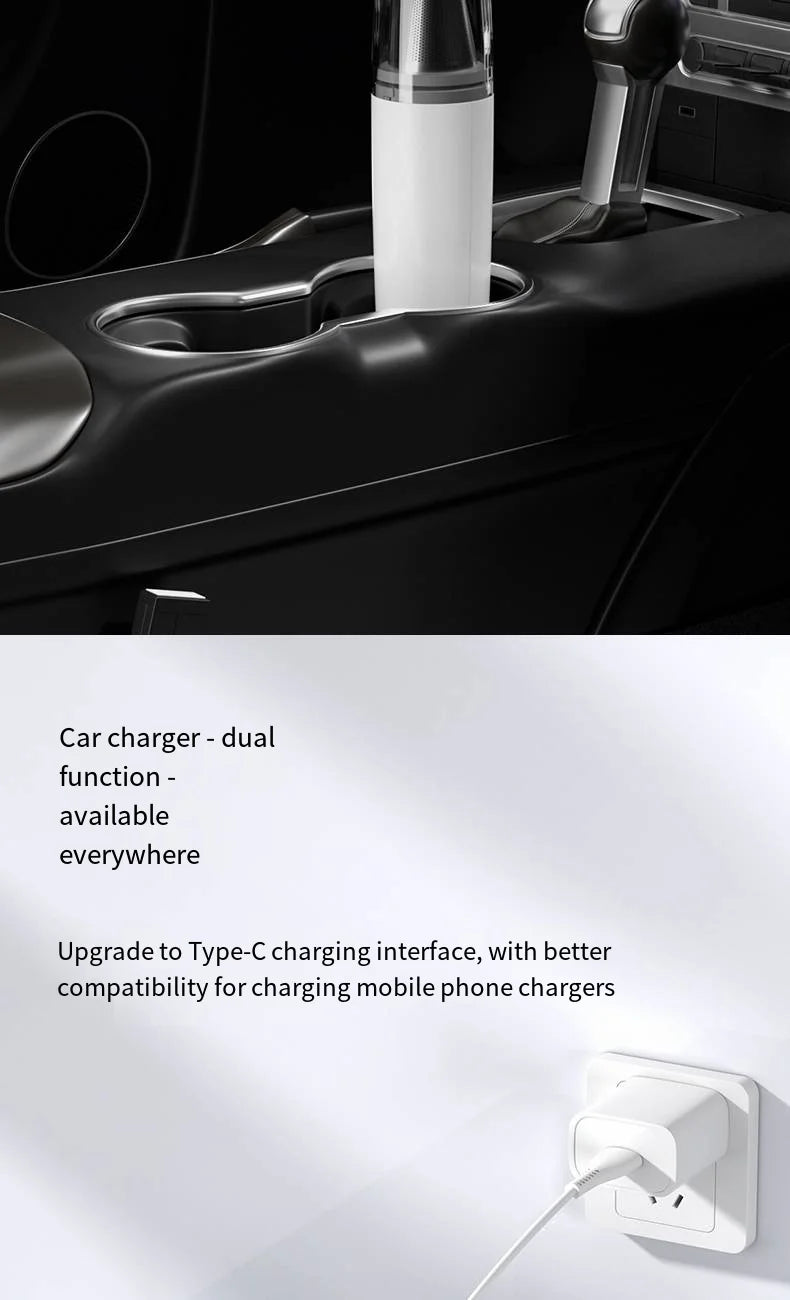 Vacuum Cleaner Mini Car Cleaning Powerful Suction Handheld Car Vacuum Cleaner Rechargeable for Car and Home Auto Vacuum Cleaner