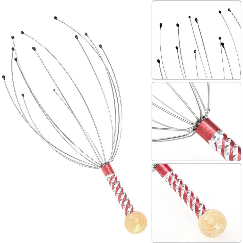 Octopus Head Massager Scratching Scalp Relaxation Relief Increase Blood Circulate Scratcher Relieves Tension Health Care Random