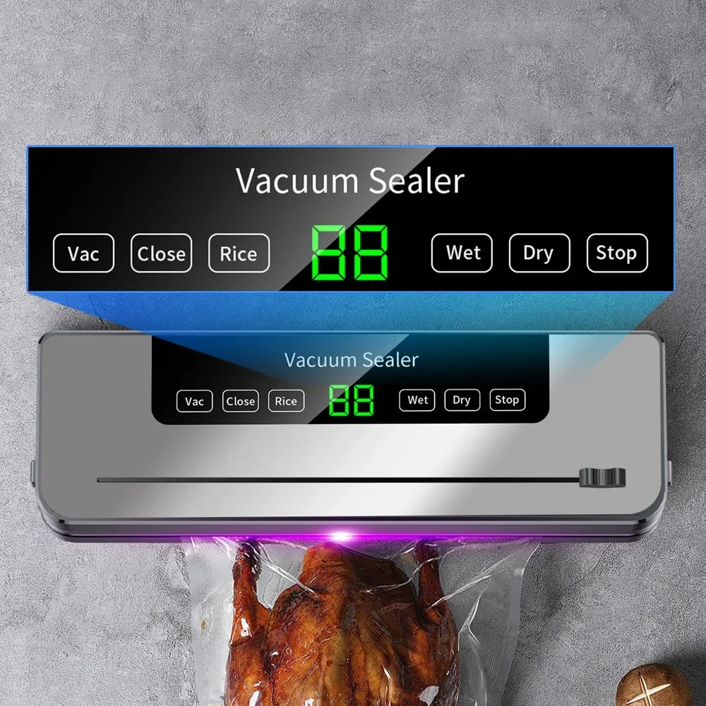Vacuum Sealer Machine 65KPA Food Vacuum Sealer Compact Machine For Food Preservation Automatic Food For Home Kitchen
