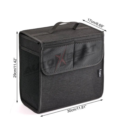 Car Trunk Organizer Felt Boot Organiser Storage Bag Box Portable Handbag Cargo Tool Holder Mesh Net Pocket Collapsible Universal