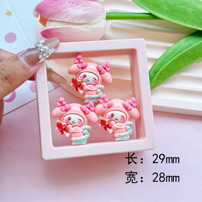 100pcs Cartoon porker Sanrio diy resin accessories accessories handmade hairpins mobile phone cases headwear supplies