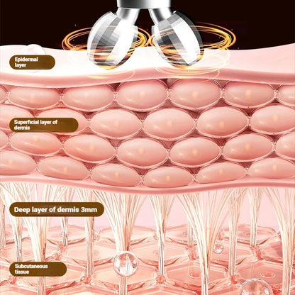 Electric Facial Roller Massager - EMS Microcurrent V-Shape Lifting Device for Face Contouring, Anti-Aging Skin Care & Hydration