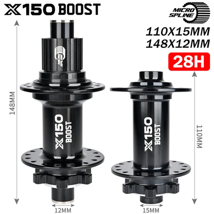 Nanlio Bicycle hubs X150 BOOST 6 Pawls 150T Noise 4 Bearing Hubs 110x15 148x12MM 8 9 10 11 12 Speed MTB Bike Hubs 28/32 Holes