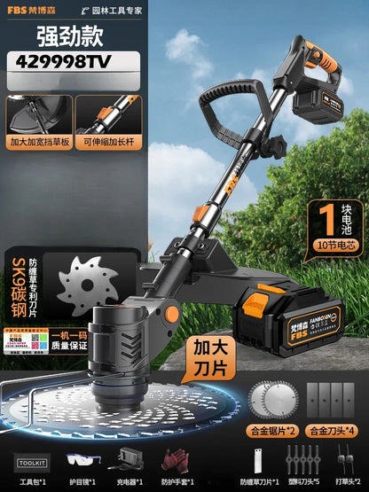 Electric lawn mower Small household lawn Lithium battery rechargeable  mower High power lawn mower