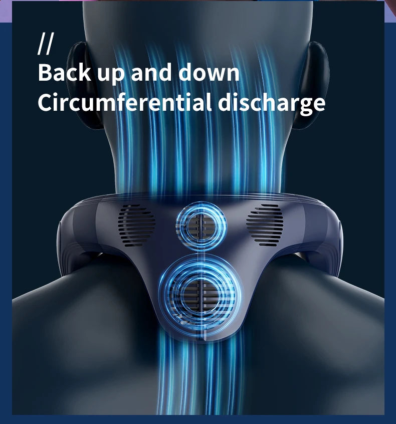 New Wearable Neck Fan Hanging Neck Fan Rechargeable Semiconductor Cooling Bladeless Fan Outdoor Personal Fan Wearable Cooler