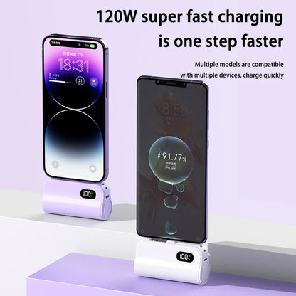Xiaomi Capsule Power Bank 50000mAh Pocket Power Bank 120W Fast Charge Portable Mini Power Bank Suitable for iPhone and Android