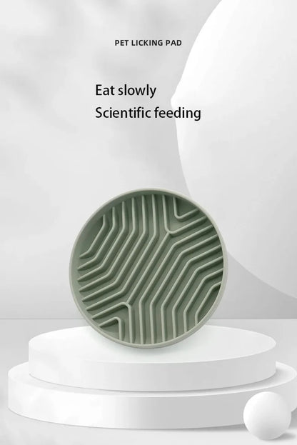 Non-slip Silicone Pet Slow Food Bowl Anti-choking Anti Knockover Cat Slow Feeder Mat with Suction Cup Dog Accessories