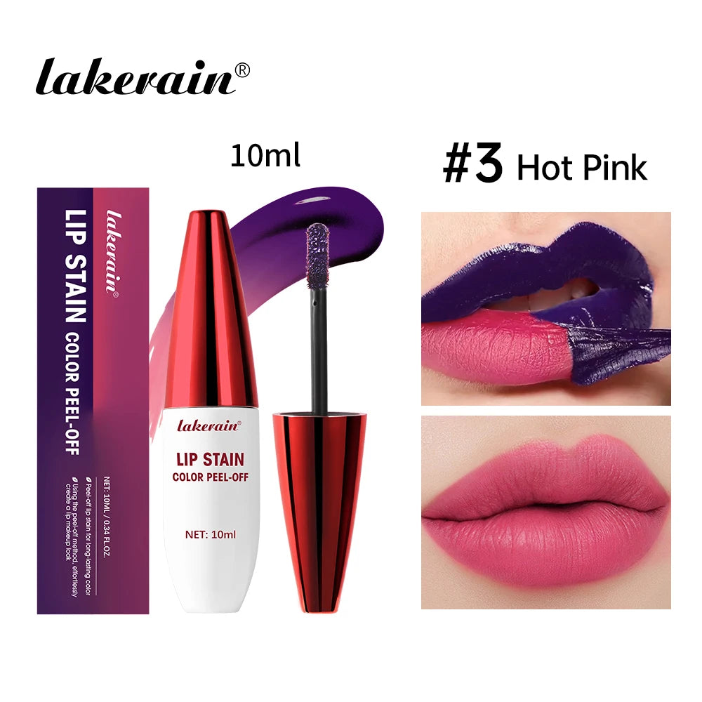 3 Colors Waterproof Lip Stain Color Peel-Off, Not Easy to transfer&Non-stick cup