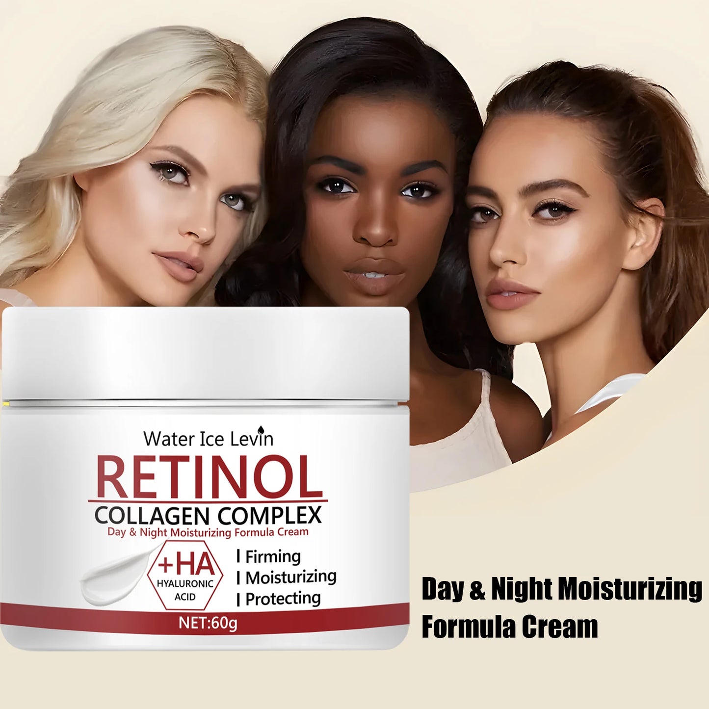 Retinol Cream, Retinol Collagen Cream, Vitamin C Moisturizer, Retinol Moisturizer, Suitable for Sensitive Facial Skin