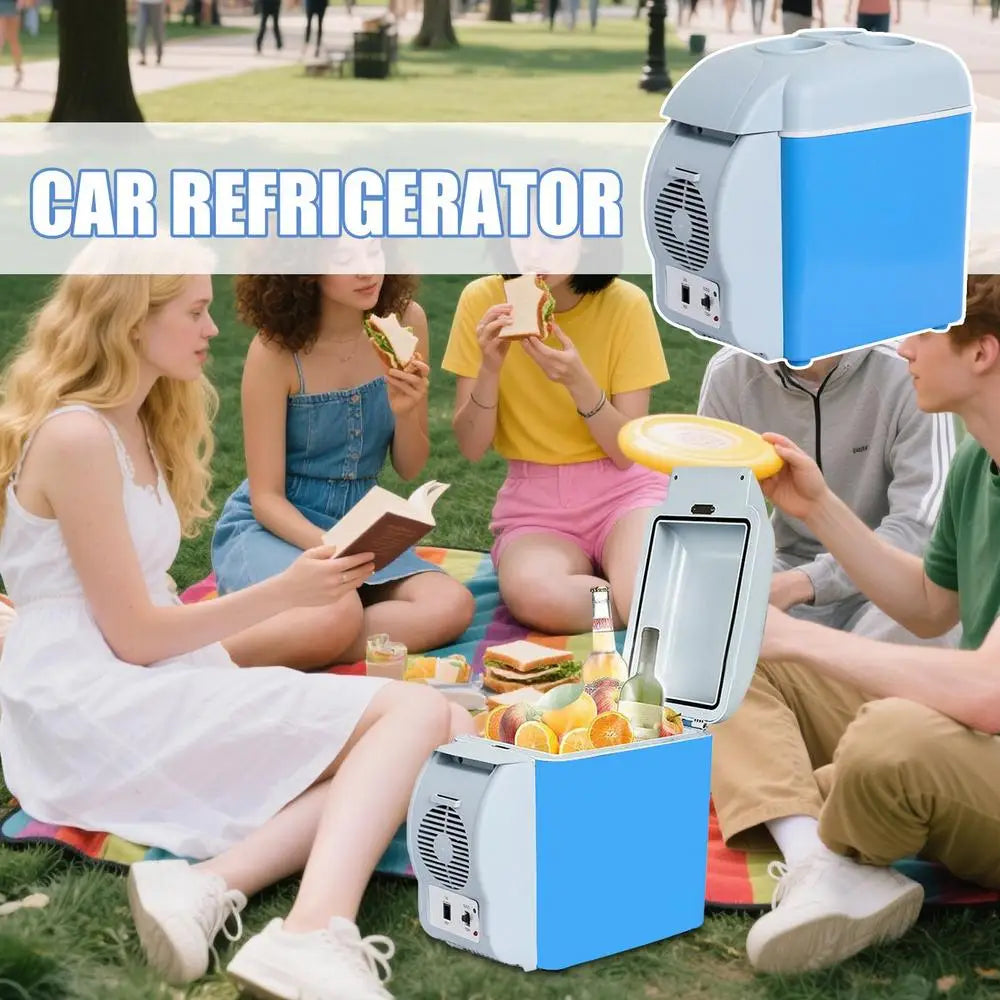 Portable Refrigerator Car Travel Electric Fridge 7.5L 12V Quiet Double-Mode Refrigerator For Bedroom RV Kitchen Camping