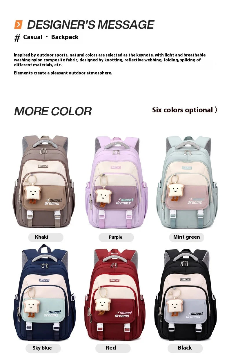 Girls Backpack for School Kawaii Bookbag for Teenage Multiple Pockets School Bag for Primary Elementary Middle School, Age 6-14