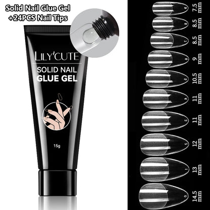 LILYCUTE 7ML Soft Gel Tip Adhesive Glue For False Tips Extend Press On Nails Nail Art Long Lasting Soak Off UV Gel Nail Polish