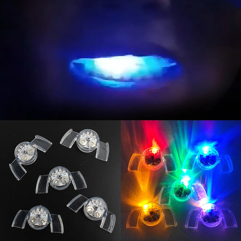 2/4pcsLED Light Up Mouth Braces Piece Glow Teeth  Glow LED Teeth Flashing For Halloween Party Rave Glow Party Supplies