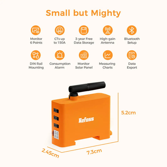 Refoss Smart Energy Monitor with Energy Measurement EM06 WLAN Power Meter 3 Phase Smart Meter with 6 Measuring Channels 150A
