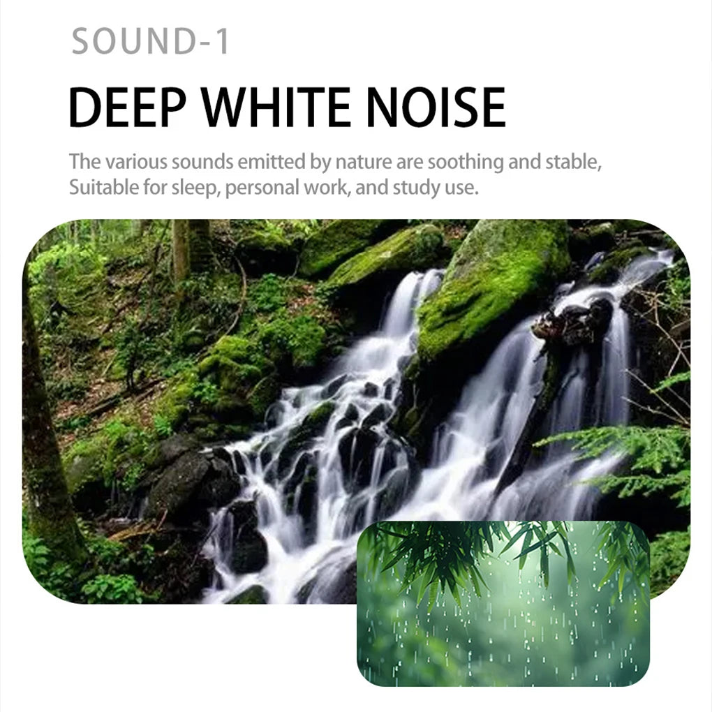 Mini White Noise Sound Machine Sleep Soother With 26 Soothing Sounds Breathing with RGB Light For Baby Adult Travel