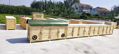 2TOE kindergarten outdoor preservative wood storage cabinet locker waterproof mildew-proof carbonized wood cabinet school wooden