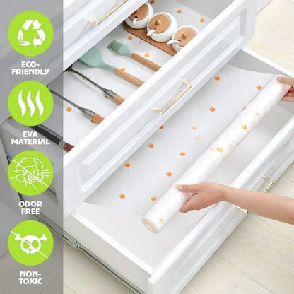 Non-Slip Drawer Mat Thicken Flower Pattern Shelf Cover Liners Waterproof Cabinet Pads EVA Placemat Table Fridge Pad Desk Covers