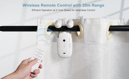 Smart Automatic Curtain Opener-Remote Control With App/Timer/Voice,Upgraded High-Performance Motor(For Roman Rod/T/U Track 3in1)