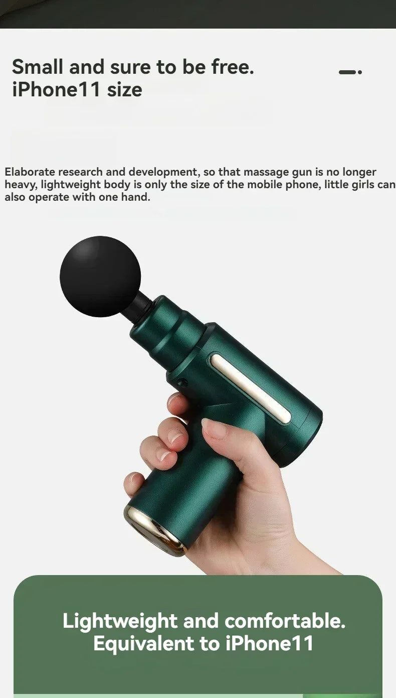 Portable Button Fascia Gun Deep Tissue Massage Mini Lightweight and Adjustable Speed Massage Equipment Suitable for the Body