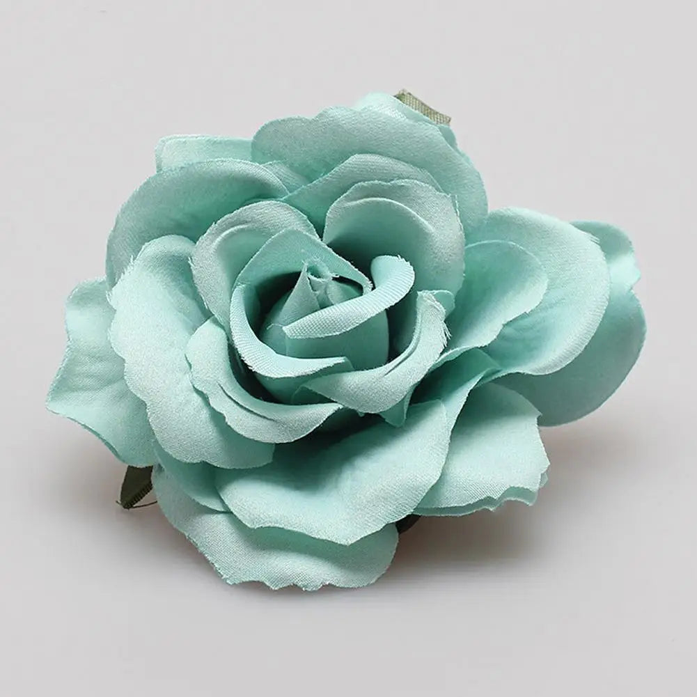 Flamenco Flowers For Hair DIY Headdress For Bridal Flocking Cloth Red Rose Flower Hairpin Hair Clip Party Hair Accessories