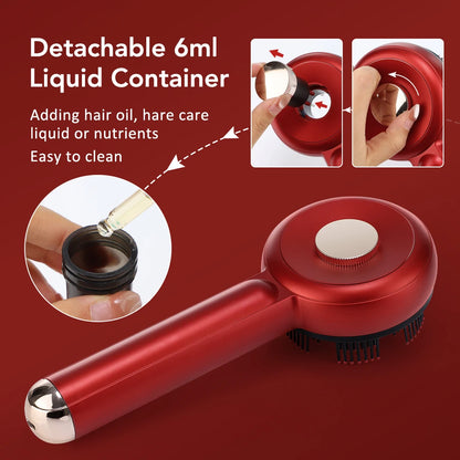 Electric Vibration Massage Comb Red Light Therapy Hair Growth Massage Scalp Brush Anti Hair Loss Liquid Oil Applicator Hair Care