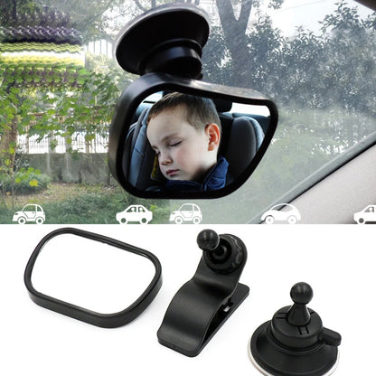 2 in 1 Safety Car Back Seat Baby View Mirror Suction Clip-On Adjustable Baby Rear Convex Mirror Car Baby Kids Monitor