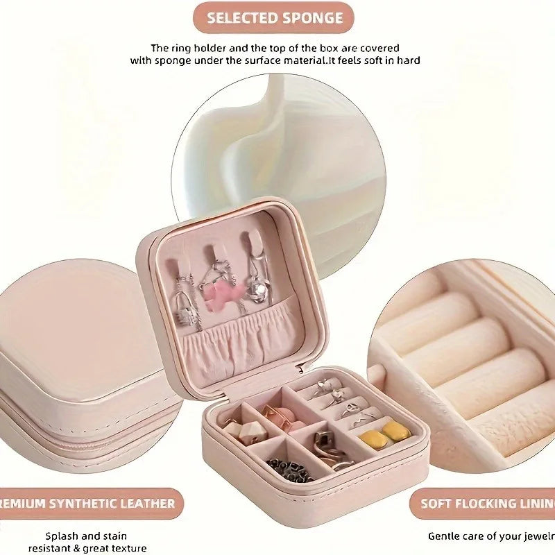 A portable organizer for travel jewelry boxes, storage bags, rings, earrings, necklaces, and bracelets - the perfect gift for wo