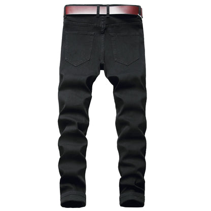 Jeans for Men High Street with Holes and Black Peaks Slim Fit Jeans and Mens Trousers