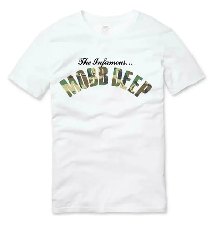 Mens Brand Fashion T-shirt Summer T Shirts Mobb Deep Mens Infamous on Red T-shirt Red Unisex Short Sleeve Male Casual Tee-shirt