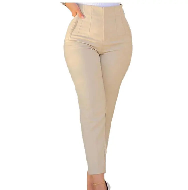 C.New S Wear High waist Pants for Women Formal Pants Office outfits Pencil Trousers Fashion Office Black Apricot Ladies Pants