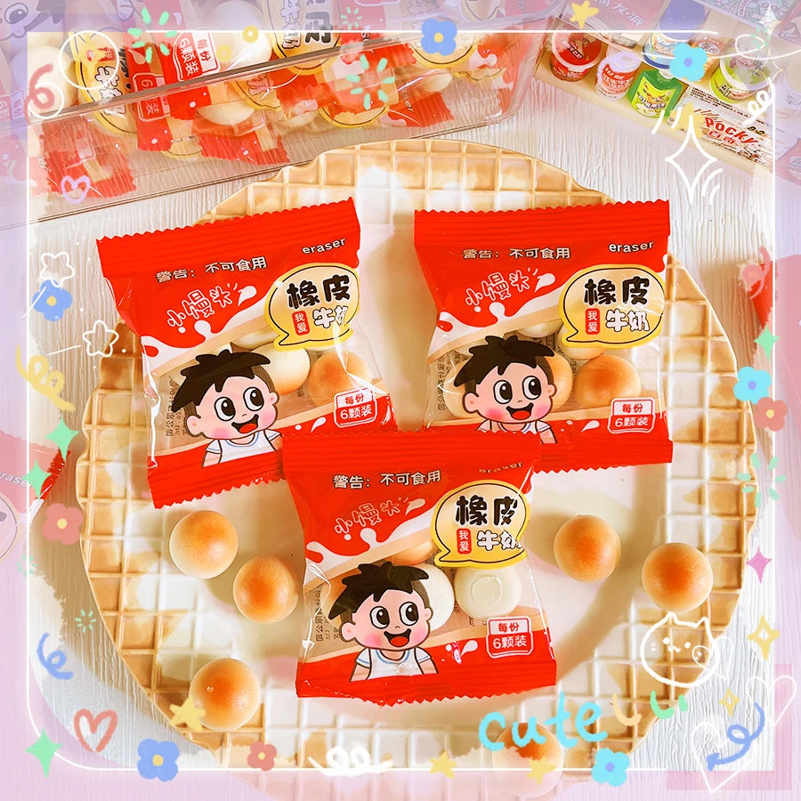 school teacher gift back to school supplies Aesthetic cute stationery Kawaii object funny erasers cookie rubber cute things