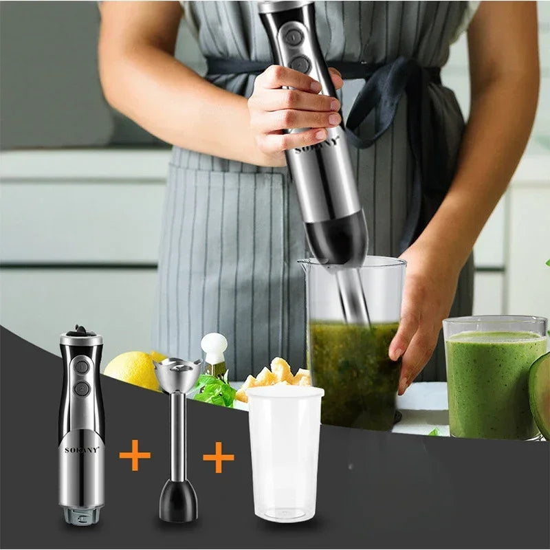 Hand Blender 8-in-1, Multi-function Electric Blender and Milk Frother for Shakes, Purees and Smoothies