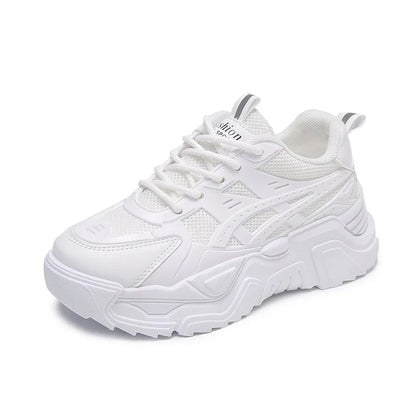 Black Daddy Thick Sole Sneakers Casual Vulcanized Shoes Women High Platform Sneakers Lace Up White Sneakers Women