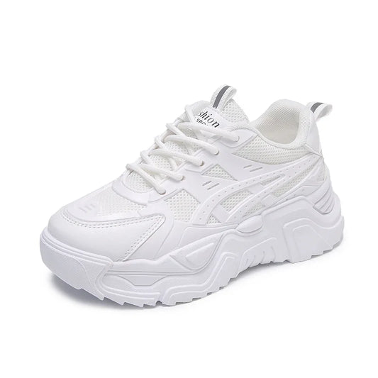 Black Daddy Thick Sole Sneakers Casual Vulcanized Shoes Women High Platform Sneakers Lace Up White Sneakers Women