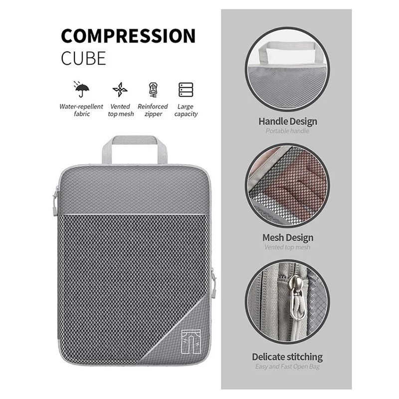 AT21-Compressed Packing Cubes Set Portable Luggage Organizers Ideal For Suitcase Organization