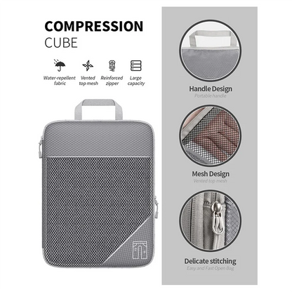 AT21-Compressed Packing Cubes Set Portable Luggage Organizers Ideal For Suitcase Organization