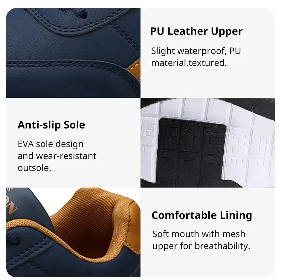 Men's Sneakers Sports Casual Shoes Leather Outdoor Men Walking Shoe Four Seasons Soft Bottom