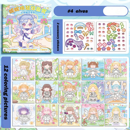 Educational Coloring Book DIY Painting Books with Stickers Girls Princess Dressing Up Drawing Set Art Supplies