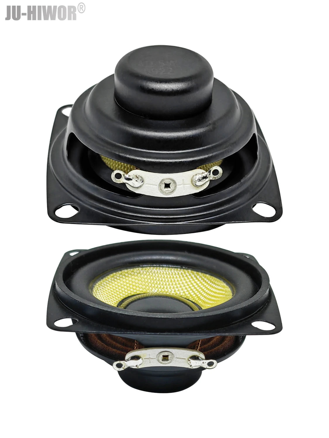 2pcs 4 Ohms 5W 53mm Square 16 Core Dual Neodymium Magnetic Waterproof Speaker 2 inch Yellow Glassfiber bluetooth Loudspeaker