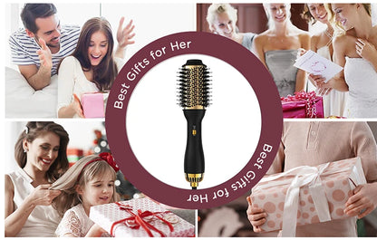 LISAPRO Elegant Black Golden Hot Air Brush 2.0  One Step Hair Dryer Brush and Styler Volumizer Multifunctional Blow Dryer Brush