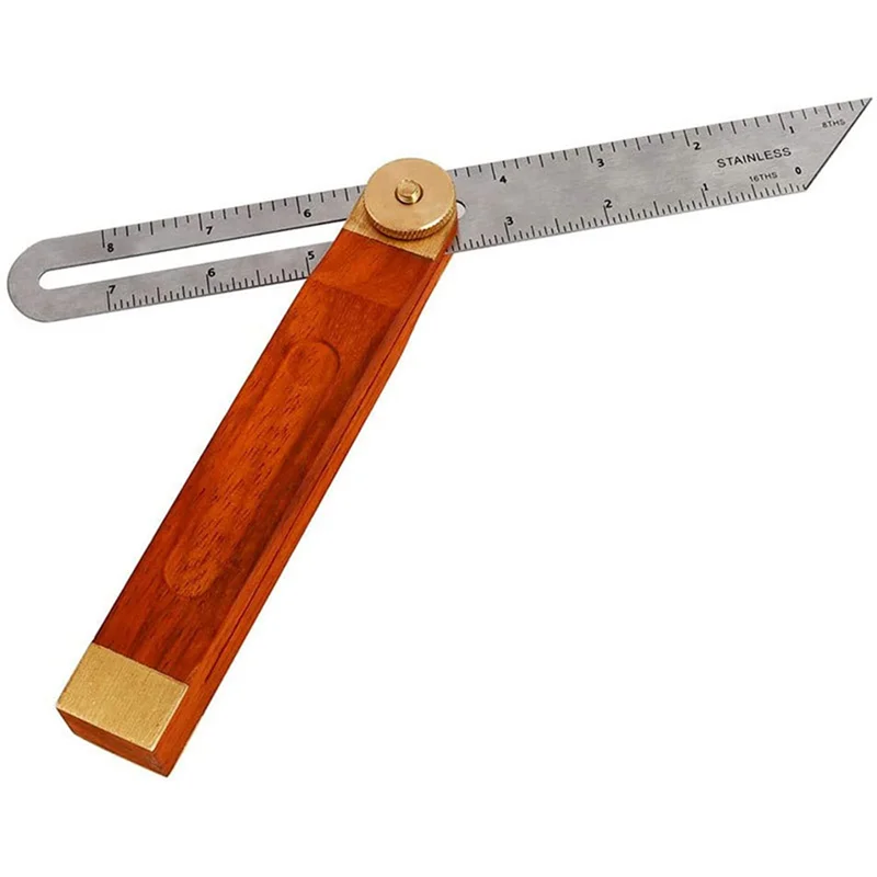 RALCA-Angle Rulers Gauges Tri Square Sliding T-Bevel With Wooden Handle Level Measuring Tool Wooden Marking Gauge Protractor